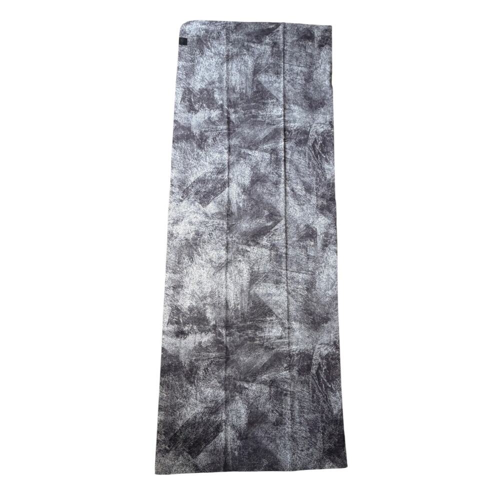 Lululemon The Reversible Yoga Gym Workout Mat Fabric Thin 71" x 26" Black Gray
